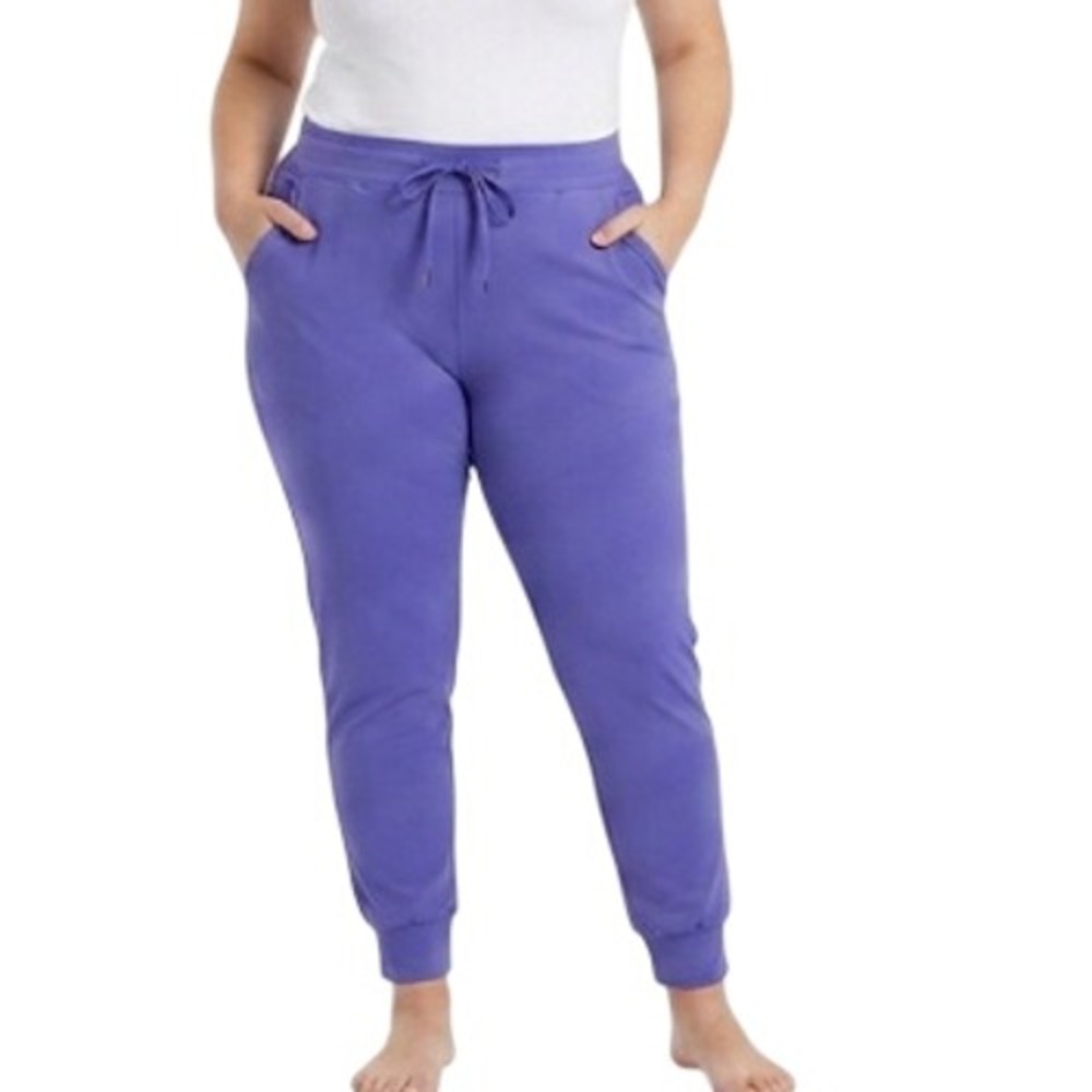 Betabrand Chelsea Jogger Women 3X Petite Purple Skinny Leg W1650-BILW Drawstring